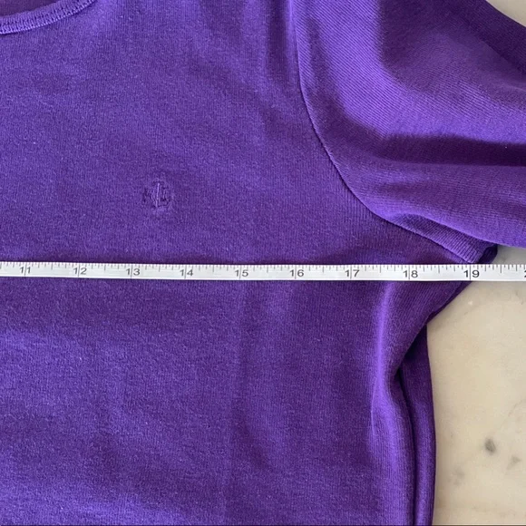 RALPH LAUREN Deep Purple Knit Pullover Crew Neck Tee Top M - Picture 16 of 16